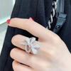 Anel Borboleta Feminino Prata de Lei S925 Moda Personalizado Tridimensional Super Fada Design de Nicho Ins Tendência Simples Anel de Dedo