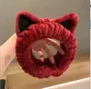 Diadema Gruesa de Orejas de Gato de Dibujos Animados para Mujer para Lavarse la Cara, Maquillaje y Aplicación de Mascarillas Faciales
