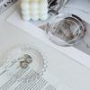 Portavelas de Vidrio Transparente con Puntos de Perlas Europeos Simples, Platos, Adornos, Lujo Accesible, Velas de Aromaterapia, Velas de Té, Velas en Barra, Decoración para el Hogar