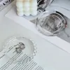 Estilo Ins Simple Transparente con Puntos de Perlas Portavelas Bandeja Adorno Bandeja de Almacenamiento de Joyería Bandeja para Velas de Aromaterapia Plato para Velas