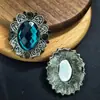 Nuevo Estilo Retro Plata Antigua Forma de Flor Broche de Diamante Accesorios para Collar Pulsera Accesorios para Cabello de Chica Retro Pendientes Accesorios Recto