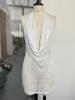 Vestido Bodycon Corto Desnudo de Cuello en V Profundo Ajustado Estilo Europeo y Americano Transfronterizo para Mujer, Moda de Verano, Pieza Única al por Mayor