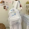 Mochila escolar transfronteriza para estudiantes de secundaria femeninas, mochila fresca y original, estilo bosque bordada para estudiantes, mochila escolar de color liso estilo chino para estudiantes de secundaria