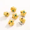 Estilo Chinês Tradicional Dourado Esmaltado Liga com Furo Passante Contas Espaçadoras Contas Soltas Banhado a Cobre com Ouro Real Acessórios para Pulseira DIY Materiais