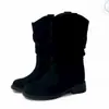 Botas curtas Melard, botins plissados retrô para mulheres, coleção outono/inverno 2026, com salto oculto para altura extra, botas de cowboy western, botas de montaria com sola grossa