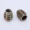 Muebles de madera maciza dientes internos y externos M6 tornillo avellanado de hierro dientes internos y externos tuerca empotrada para muebles M8 tuerca de dientes internos y externos pasante
