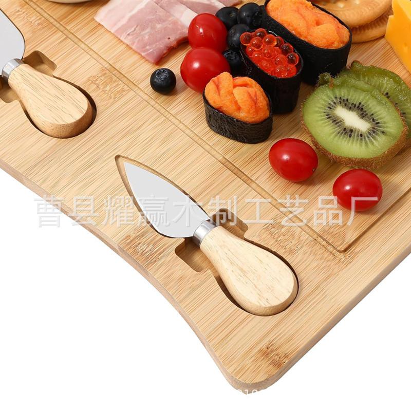 竹制奶酪板户外实木菜板芝士板砧板厨房便携式切菜板露营菜板套装