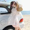 Camisa de Gasa con Encaje Cárdigan con Borlas Estilo Étnico Bohemio para Vacaciones Ropa Protectora del Sol para Playa para Mujeres