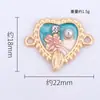 Ventas Directas de Fábrica Transfronterizas Creativo Colgante Doble de Perla en Forma de Corazón Accesorios DIY Esmalte Aleación Joyería Colores Mixtos Lote Mixto