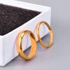 J98 Estilo Francés Simple Edición Ancha Edición Estrecha Superficie de Arco Superficie Brillante Anillo Simple Anillo para Mujer Acero de Titanio Chapado en Oro de 18K