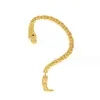 Brinco de orelha de cobra trançado tridimensional único, clipe de orelha em formato de píton banhado a ouro, acessório de moda estilo escuro