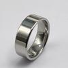 Anillo de Acero Inoxidable Transfronterizo Joyería Bola Interior 6mm Exterior Plano Personalizado Acero Titanio Brillante Anillo de Pareja Fabricante Nicho Femenino