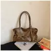 Bolso Tote de Gran Capacidad a la Moda para Mujer 2026 Otoño Nuevo Casual Retro Bolso de Hombro Único para Viajes Diarios Bolso de Mano Cruzado