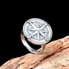 Anillo de Brújula Nuevo Punk de Acero Inoxidable, Estilo Europeo y Americano, Directamente de Fábrica