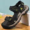 Sandalias talla grande para hombre 2024 verano nuevas sandalias con punta cubierta de cuero sandalias de playa antideslizantes para exteriores para hombre