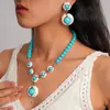 Collar Redondo de Resina Incrustado de Diamantes Transfronterizo Europeo y Americano, Cadena para Clavícula Estilo Corte Vintage, Joyería de Gama Alta de Nicho para Mujeres