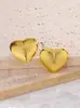 Aretes de Perlas con Forma de Corazón Estilo Francés para Mujer, Modernos Pendientes de Acero Inoxidable Chapados en Oro de 18 Quilates para Celebridades de Internet, Exquisitos Modelo Nuevo 2025