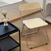 Silla transparente de moda para fotografía, silla plegable, silla simple con respaldo acrílico, silla de comedor, engrosada