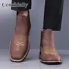 2026 Transfronteiriço Tamanho Grande Antiderrapante Resistente ao Desgaste Moderno Versátil Simples Bordado Slip-On Botas Chelsea Botas Martin Masculinas Tk