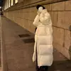 Chamarra larga de plumas para mujer, nuevo modelo de invierno, hasta la rodilla, hasta el tobillo, extralarga, abrigo grueso de algodón