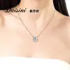 Daisini transfronterizo nuevo plata S925 diamante europeo y americano blanco redondo colgante a juego moda adelgazante cadena de clavícula