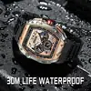 Foxbox/Lige Reloj para Hombre Joven Multifuncional Impermeable Calendario Corte Digital Reloj Fase Lunar
