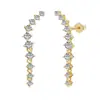 Nuevos pendientes de plata de ley S925 para mujer incrustados con circonita fila completa de diamantes pendientes pendientes pendientes borla transfronteriza