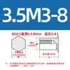 Pronta entrega pinos rebite de aço carbono azul e branco zinco com furo cego BSO-3.5-M3, furo inferior 5.4 pinos rebite hexagonais