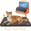 Colchoneta auto-calentable extra grande de terciopelo rosa para perros y gatos - cama para mascotas cálida antideslizante, almohadilla térmica de bajo mantenimiento adecuada para uso en interiores/exteriores, superficie suave y relleno de fibra (adecuado para gatos y perros de cualquier tamaño), cama para perro de interior, caseta para perro, colchoneta para perro, artículos completos para perros, cama térmica para perro, cama para cachorro, artículos esenciales para gatos, cojín térmico para gato