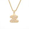 EBay Amazon Hot New Simple Fashion Cobre Micro Zircão Cor Pêssego Coração Carta Amor Colar Atacado