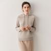 Moletom com Capuz Raglan de Malha Cashmere de Bebê Sem Costura Pronto para Vestir Feminino Pulôver com Capuz Suéter Amplo