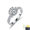 Anillo de Compromiso de Plata S925 con Moissanita, Anillo de Banda Retorcida Estilo Europeo y Americano, Sencillo y Versátil, Transfronterizo