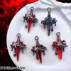 Accesorios de Estilo Oscuro Estilo Europeo y Americano Mariposa Negra Pistola Cruz de Rosa Colgante Pulsera de Cuentas DIY Collar