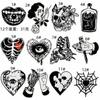 Pegatinas de tela bordadas en blanco y negro de terror estilo punk transfronterizo, bordado a máquina, accesorios para ropa, parche de accesorios en stock al por mayor