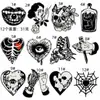 Novos Adesivos de Tecido de Terror Bordados em Preto e Branco em Estoque Acessórios para Roupas Atacado Patch Decorativo Bordado para Computador Patches Punk