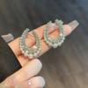 Pendientes grandes con incrustaciones de diamantes geométricos de estilo europeo y americano exagerados de moda, joyería de moda con personalidad