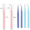 Pinzas para Arte de Uñas de Color Pinzas para Cuenta de Mano Pinzas para Eyelia Pinzas para Nido de Pájaro para Recoger Cabello Pinzas de Punta