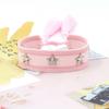 Pulseira de tecido trançado com rebite de estrela de cinco pontas em liga de prata para joias transfronteiriças, pulseira de pulso com franja de estrela de personalidade