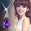 Jin Jiahua colgante de moda coreana cadena clavicular colgante de deseo joyería de plata collar de moda colgante creativo de amatista