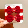 Lazo de Año Nuevo para Niños Anillo para el Cabello Rojo Lindo Dulce Niñita Cuerda para el Cabello Tendón de Goma Duradero de Alta Elasticidad