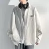Camisa de Pana para Hombre, Top de Moda Estilo Coreano, Chaqueta Fresca para Primavera y Otoño, Camisa Larga de Manga Larga Suelta Estilo Hong Kong Japonés