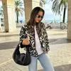 AliExpress moda feminina transfronteiriça europeia e americana marca Z outono e inverno nova jaqueta de algodão com estampa animal