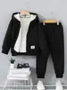 Pantalones fríos de ajuste holgado transfronterizos, pantalones casuales con forro polar, pantalones deportivos engrosados e impermeables, conjunto de dos piezas de pantalones de algodón de lana de cordero