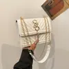 Bolsa Feminina de Corrente Estilo Western Nova Moda Outono 2024 Ombro Transversal Pequena Quadrada Franja Cor Sólida Bordado Bolsa Feminina