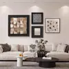 Pintura decorativa para sala de estar estilo medio antiguo, sentido de alto nivel, minimalista, pintura para pared de fondo de sofá, mural retro abstracto de combinación cuádruple