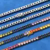 Cadena de Tenis de Circonita Colorida Transfronteriza Europea y Americana 5mm Joyería Hip-Hop Accesorios Versátiles de Moda Pulsera para Hombre Personalización