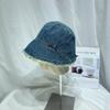 Estilo Japonés Vintage Lavado Viejo Volanteado Mezclilla Pescador Niños Liso Casual Combinable Delante Largo Detrás Corto Sombrero Cuenca Sombrilla