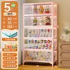 Vitrine de Vidro, Armário de Estatuetas para Sala de Estar, Estante de Aço com Portas, Armário de Armazenamento de Blind Box, Armário de Armazenamento em Camadas, Vitrine Estilo Creme