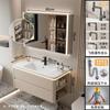 Lavabo Cerámico Todo en Uno de Lujo Ligero con Esquinas Redondeadas Combinación de Mueble de Baño Lavabo Lavabo Lavabo Mueble de Lavado