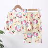 Conjunto de Pijama de Algodón para Niños de Verano, Pijama Delgado de Algodón de Manga Larga para Niños y Niñas, Ropa de Casa para Niños, Ropa para Aire Acondicionado, Fresco y Cómodo